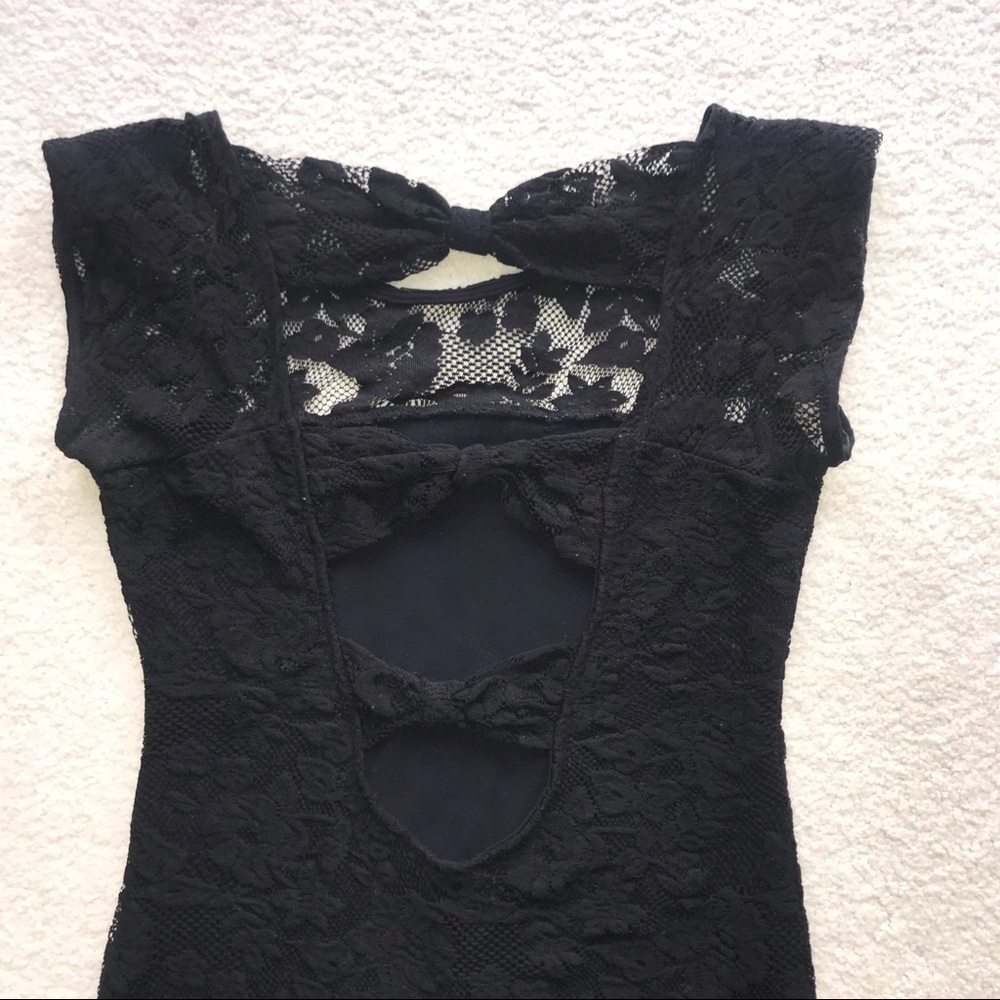 Zara Lace Bow Back Body Con Dress